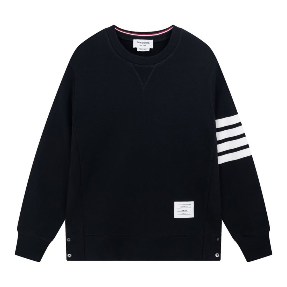 Thom Browne Four-bar Color Crew Neck Sweatshirt - Picture 1 of 8
